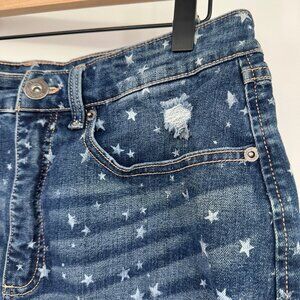 INC Denim size 12 / 31  Distressed Stars Cut-Off High Rise Jean Shorts patriotic